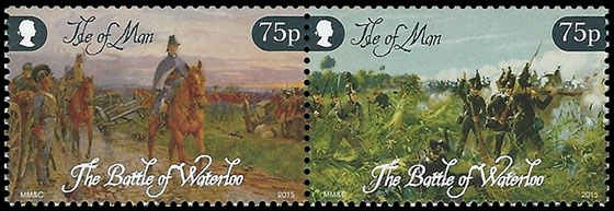 200 лет битве при Ватерлоо (1815-2015). Почтовые марки Острова Мэн.