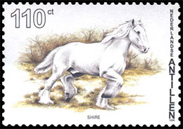 Лошади. Почтовые марки Нидерландских Антилл.