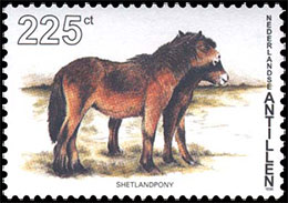 Лошади. Почтовые марки Нидерландских Антилл.