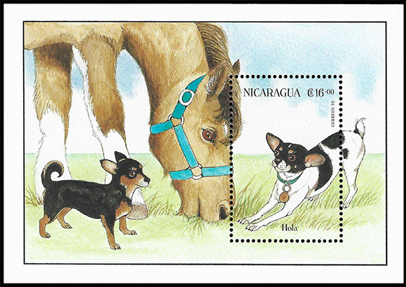 Собаки. Почтовые марки Никарагуа.