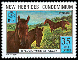 Tanna Island . Postage stamps of New Hebrides (Britain).
