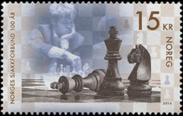Norwegian Chess Federation Centenary. Postage stamps of Norway.