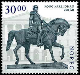 King Karl Johan 250 anniversary. Postage stamps of Norway.