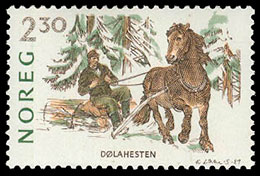 Norwegian horse breeds . Postage stamps of Norway 1987-11-12 12:00:00