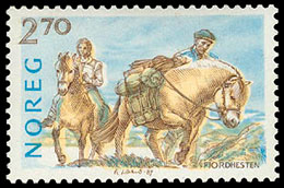 Породы норвежских лошадей. Почтовые марки Норвегии.