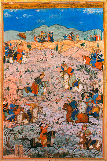 The Game of Polo, Miniature from a Shahnama, circa 1670' Giclee
